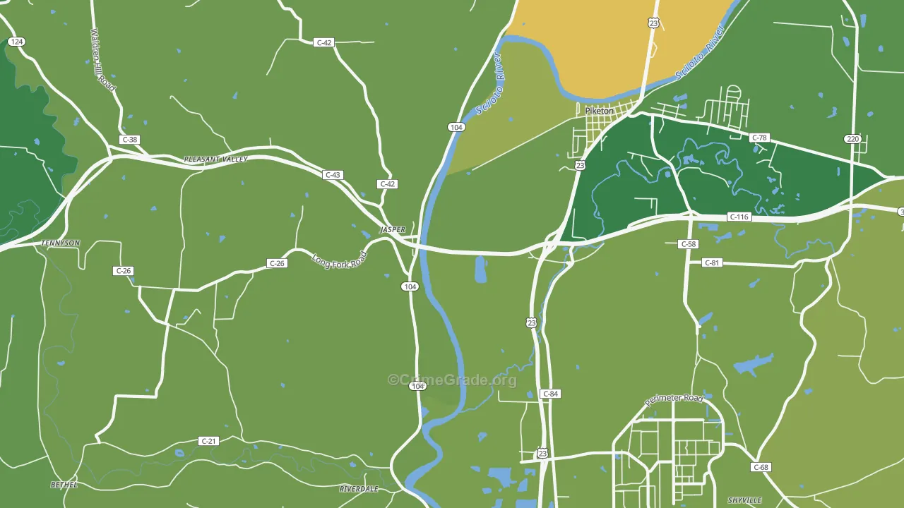 Jasper, OH Map of Drug-Related Crime Rates