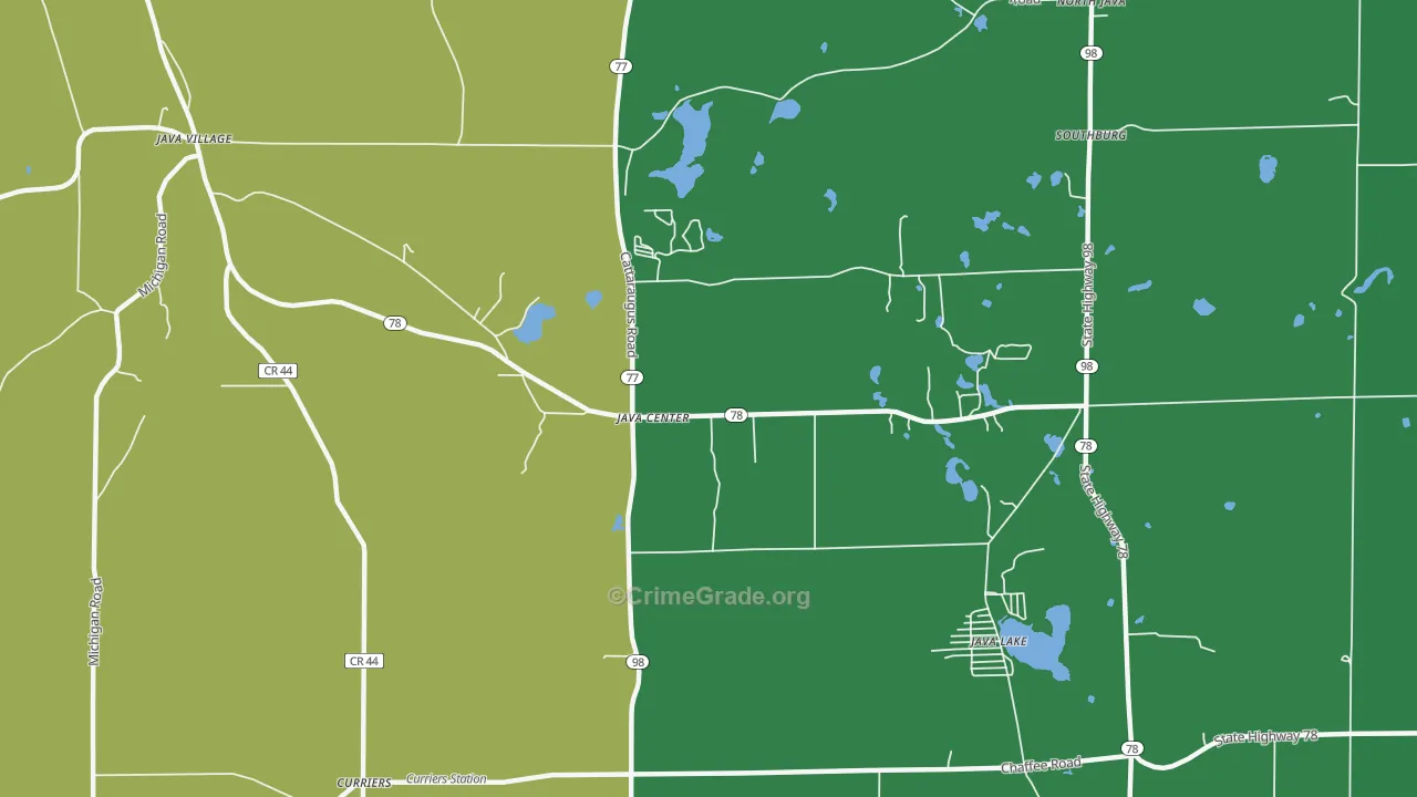 Java Center, NY Map of Drug-Related Crime Rates