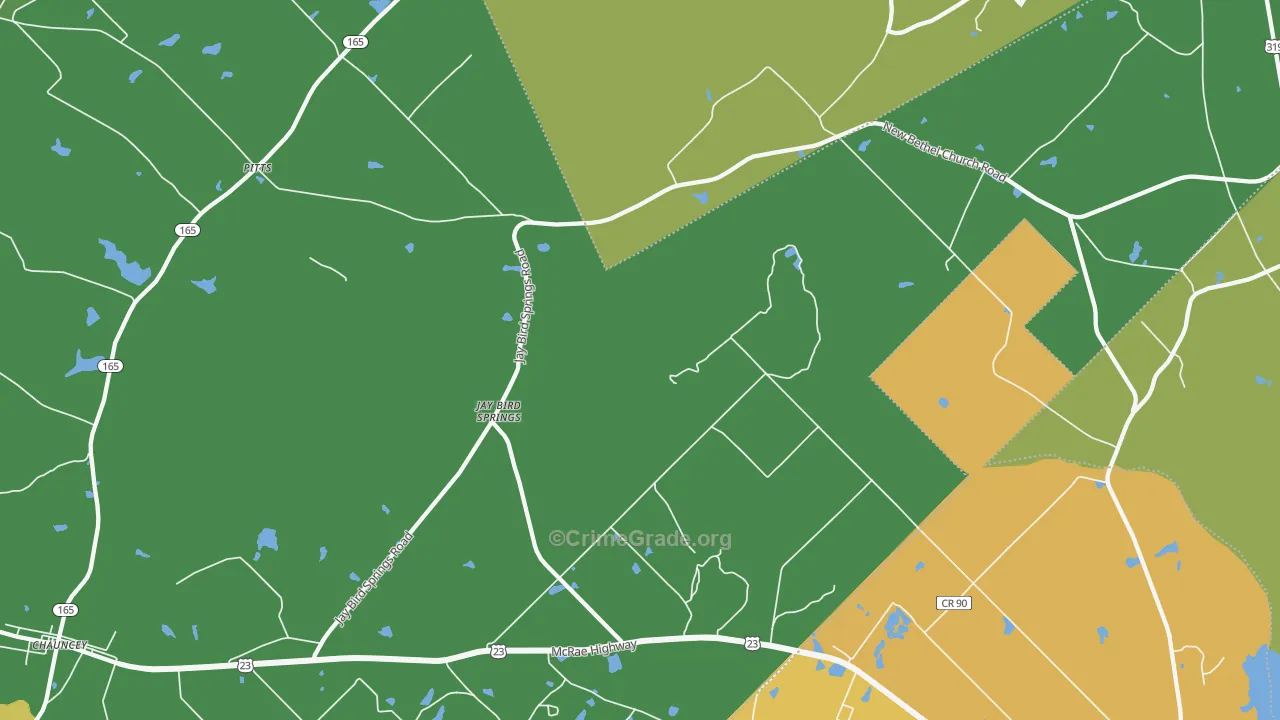 Jay Bird Springs, GA Map of Drug-Related Crime Rates