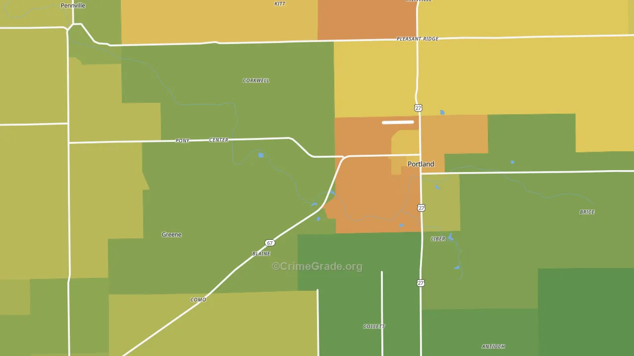 Jay County, IN Map of Drug-Related Crime Rates