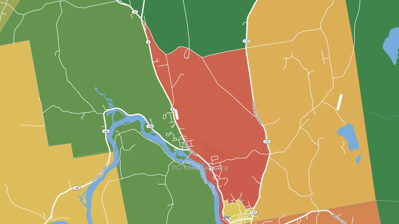 Jay, ME Map of Drug-Related Crime Rates