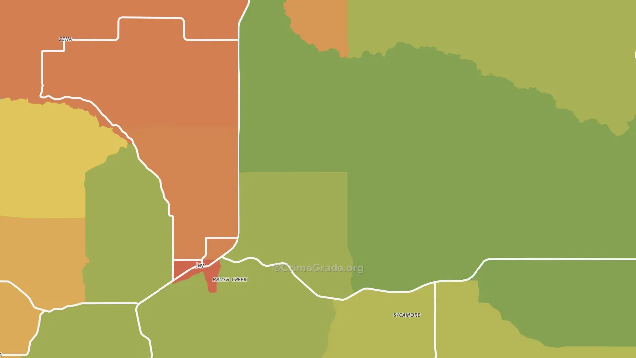 Jay, OK Map of Drug-Related Crime Rates