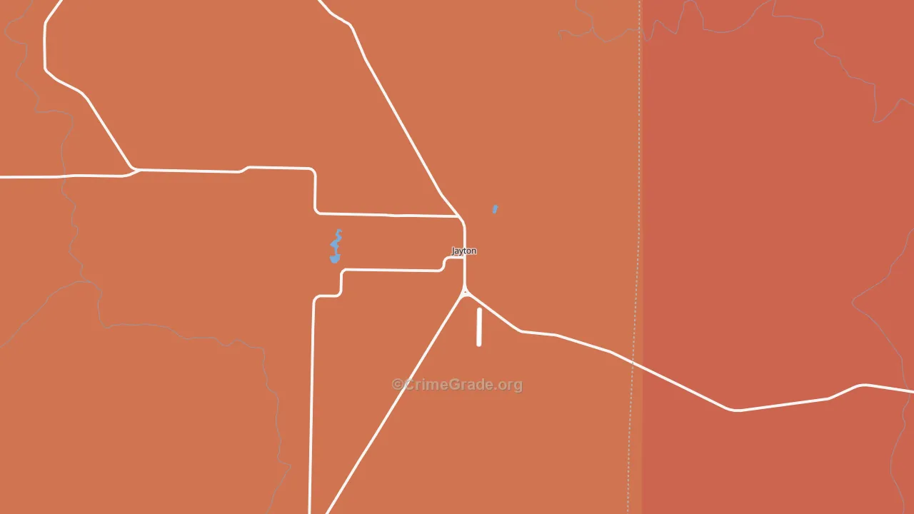 Jayton, TX Map of Drug-Related Crime Rates