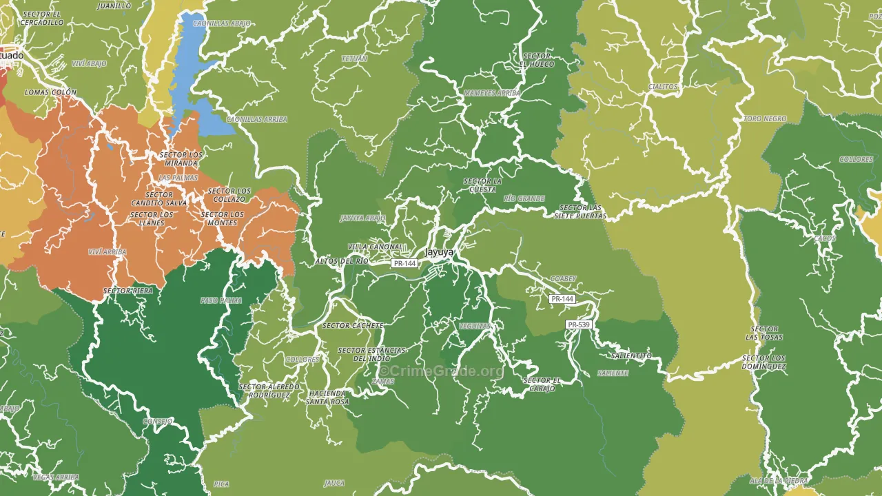 Jayuya, PR Map of Drug-Related Crime Rates