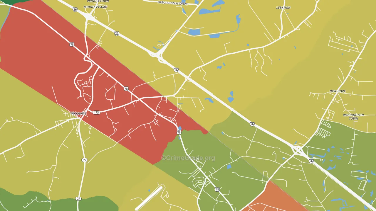 Jedburg, SC Map of Drug-Related Crime Rates
