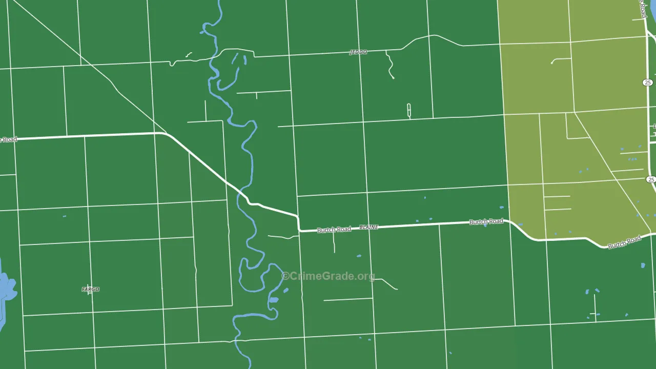 Jeddo, MI Map of Drug-Related Crime Rates