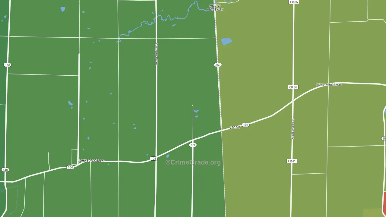 Jeddo, NY Map of Drug-Related Crime Rates