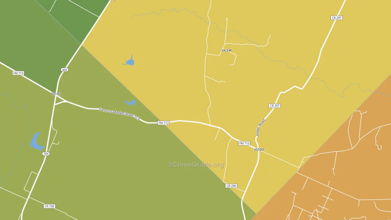 Jeddo, TX Map of Drug-Related Crime Rates