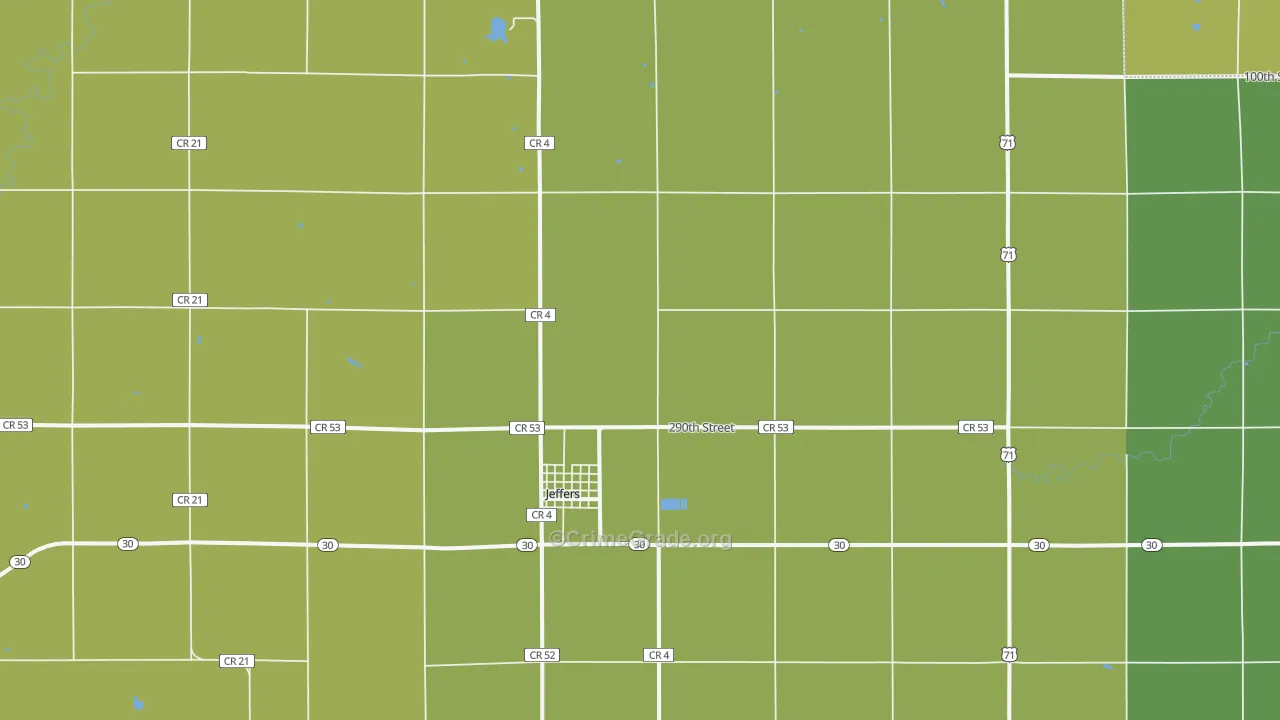 Jeffers, MN Map of Drug-Related Crime Rates