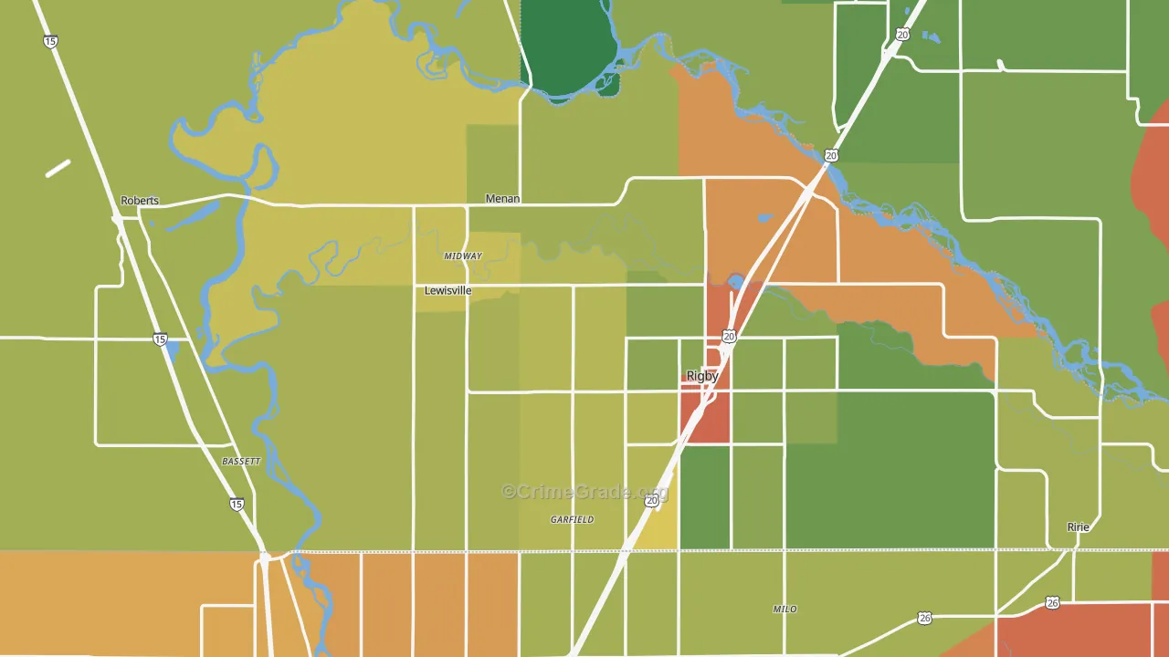 Jefferson County, ID Map of Drug-Related Crime Rates