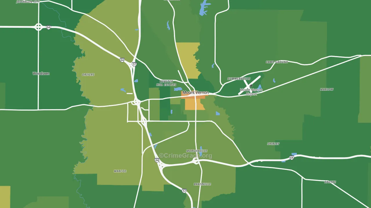 Jefferson County, IL Map of Drug-Related Crime Rates