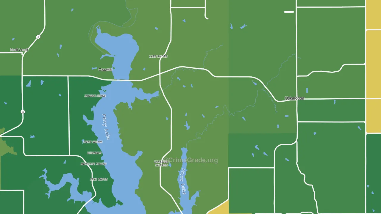 Jefferson County, KS Map of Drug-Related Crime Rates