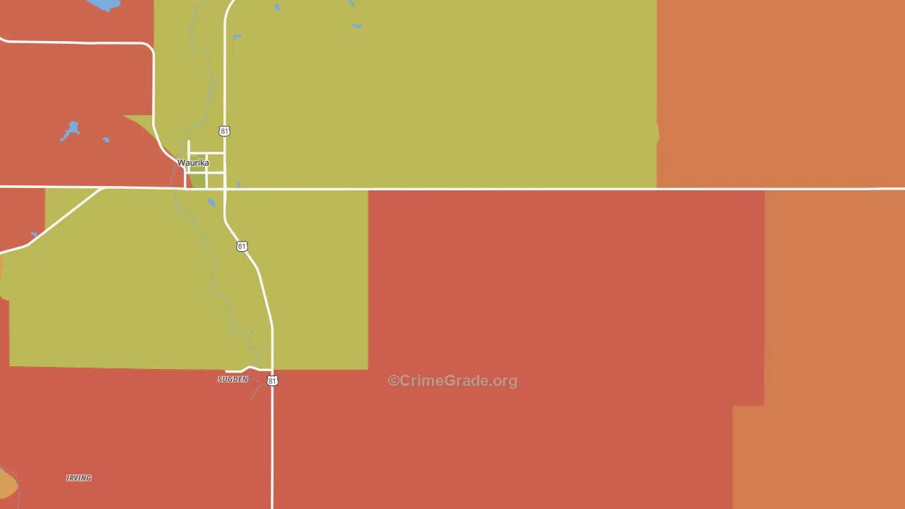 Jefferson County, OK Map of Drug-Related Crime Rates