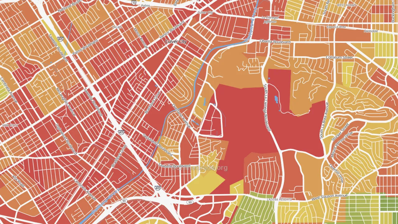 Jefferson, Culver City, CA Map of Drug-Related Crime Rates