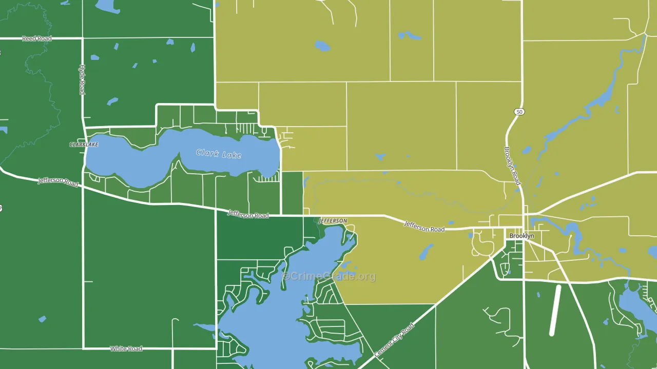 Jefferson, MI Map of Drug-Related Crime Rates
