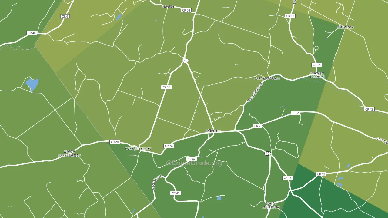 Jefferson, NY Map of Drug-Related Crime Rates