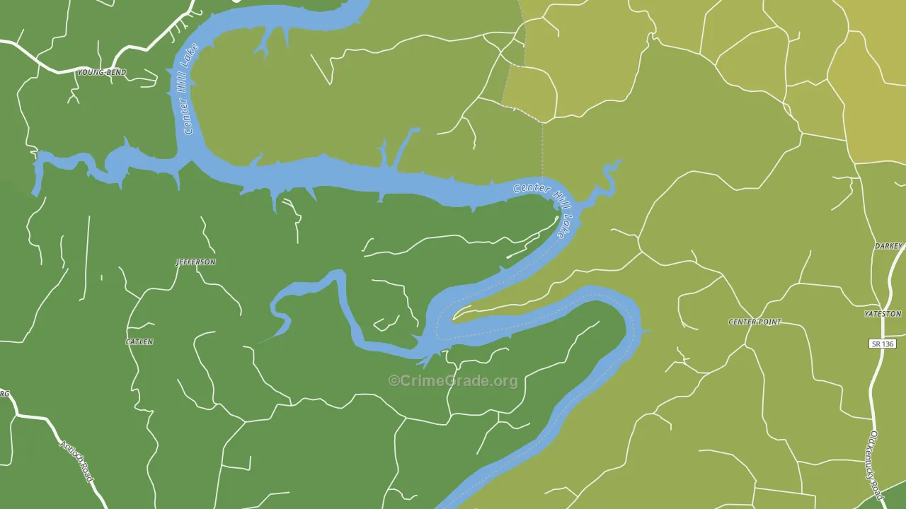 Jefferson, TN Map of Drug-Related Crime Rates