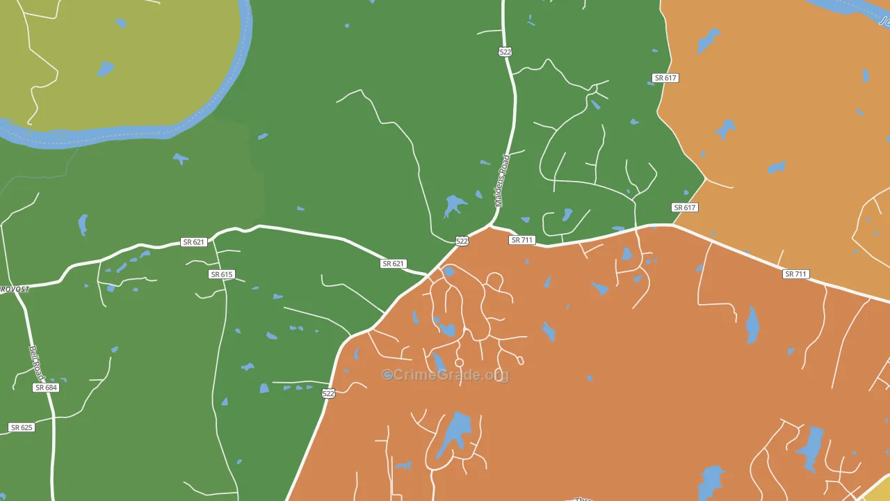 Jefferson, VA Map of Drug-Related Crime Rates