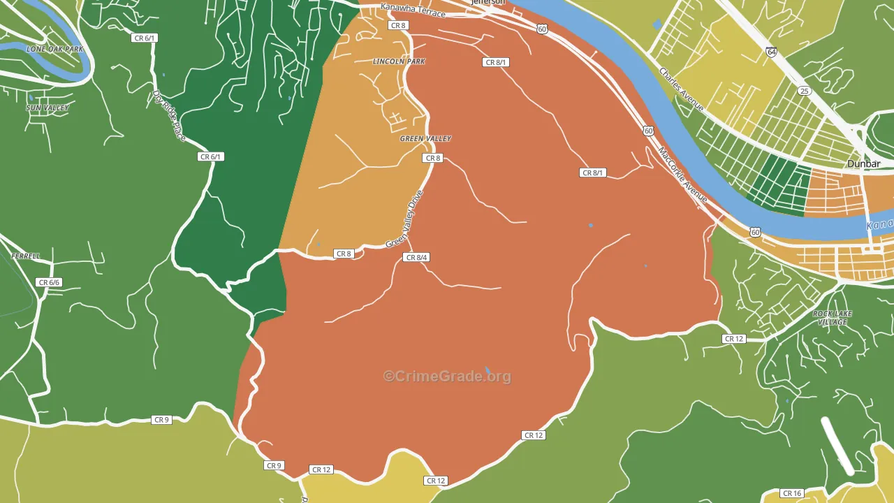 Jefferson, WV Map of Drug-Related Crime Rates