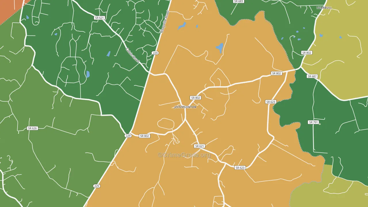 Jeffersonton, VA Map of Drug-Related Crime Rates