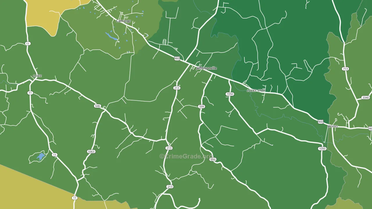 Jeffersonville, KY Map of Drug-Related Crime Rates