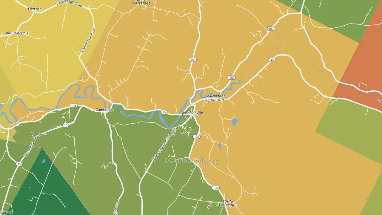 Jeffersonville, VT Map of Drug-Related Crime Rates