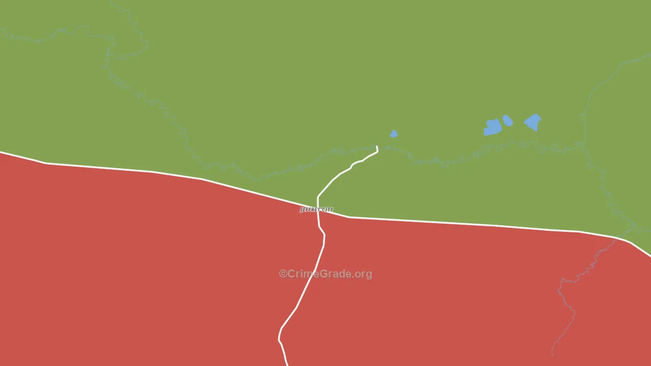 Jeffrey City, WY Map of Drug-Related Crime Rates