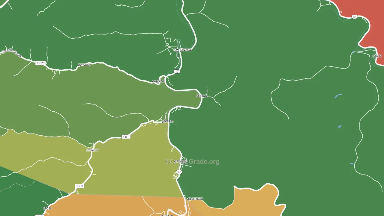 Jeffrey, WV Map of Drug-Related Crime Rates