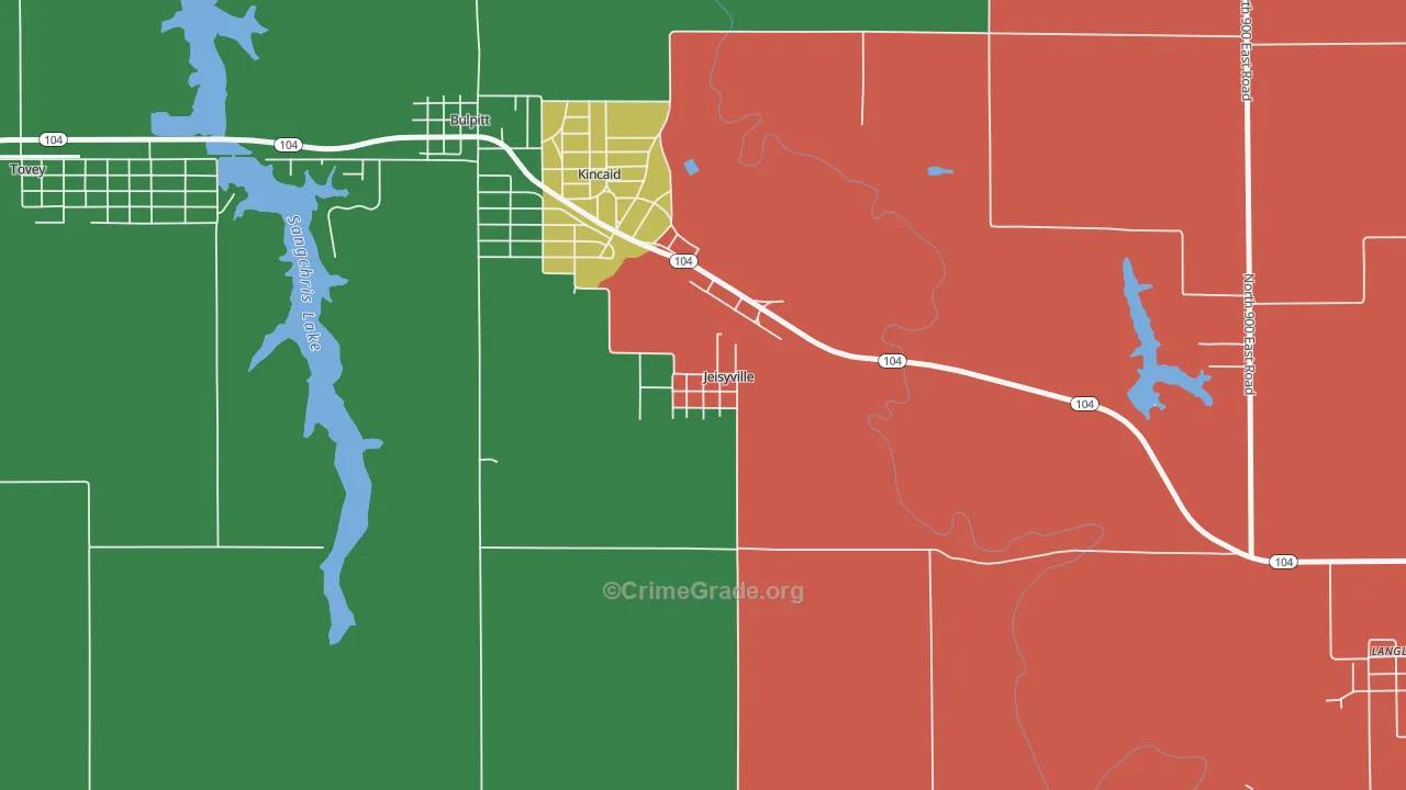 Jeisyville, IL Map of Drug-Related Crime Rates