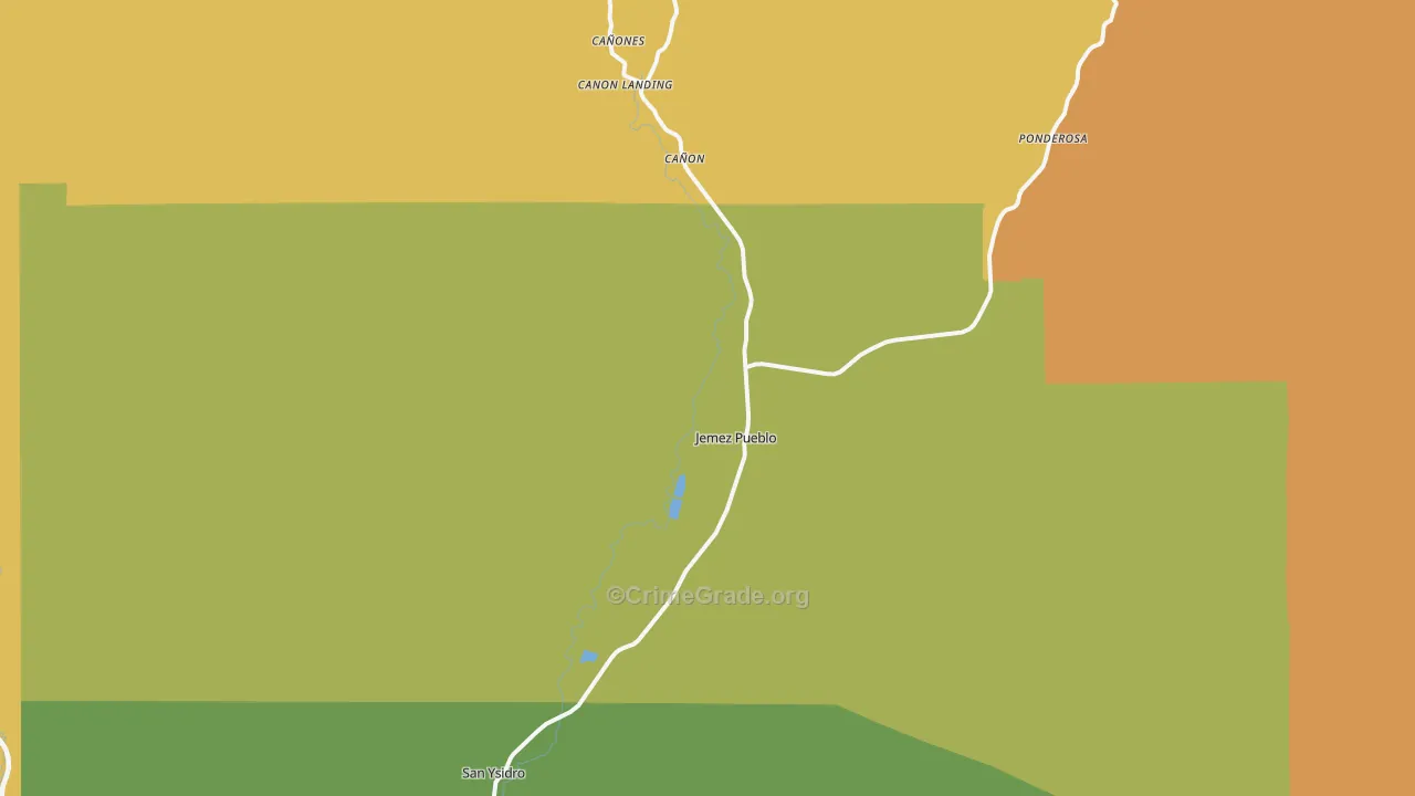 Jemez Pueblo, NM Map of Drug-Related Crime Rates