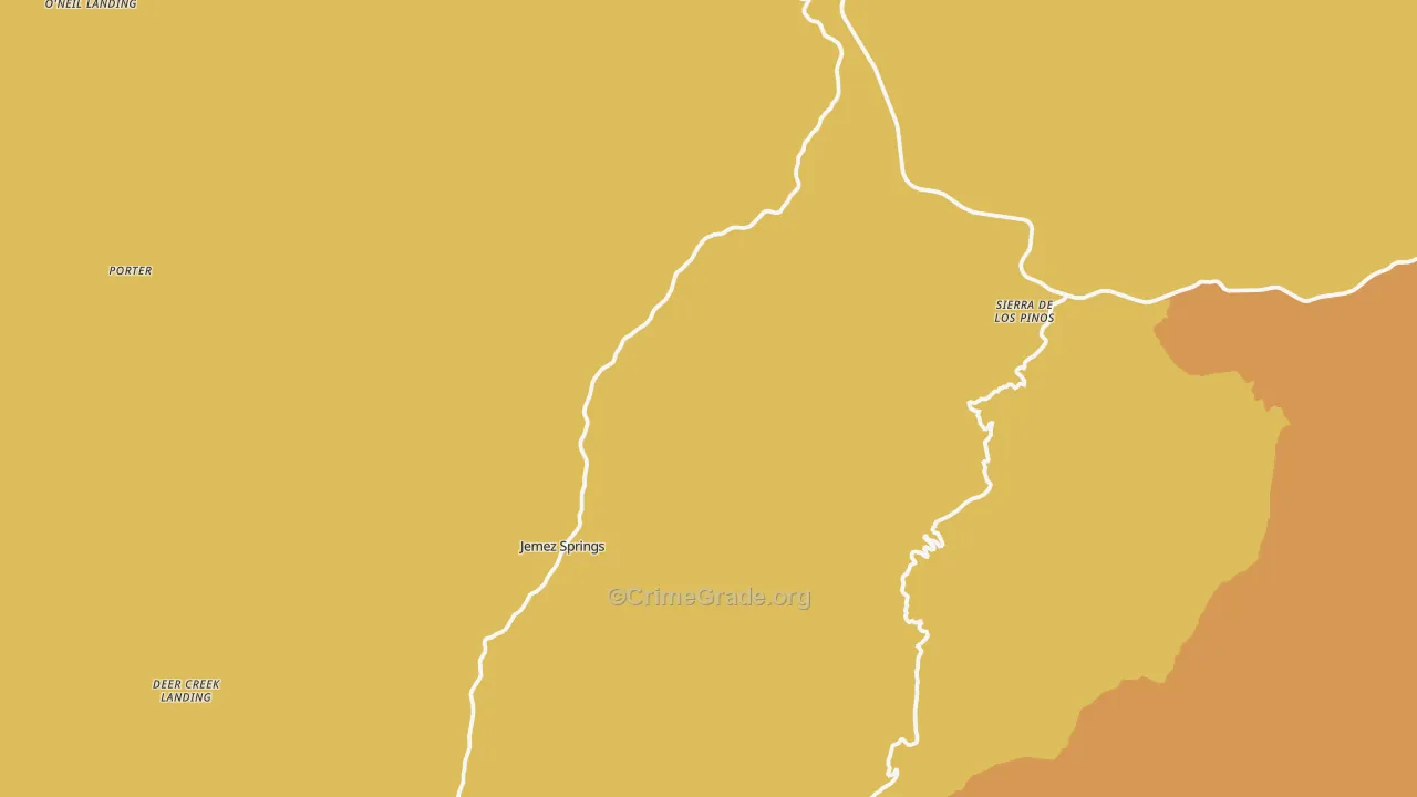 Jemez Springs, NM Map of Drug-Related Crime Rates