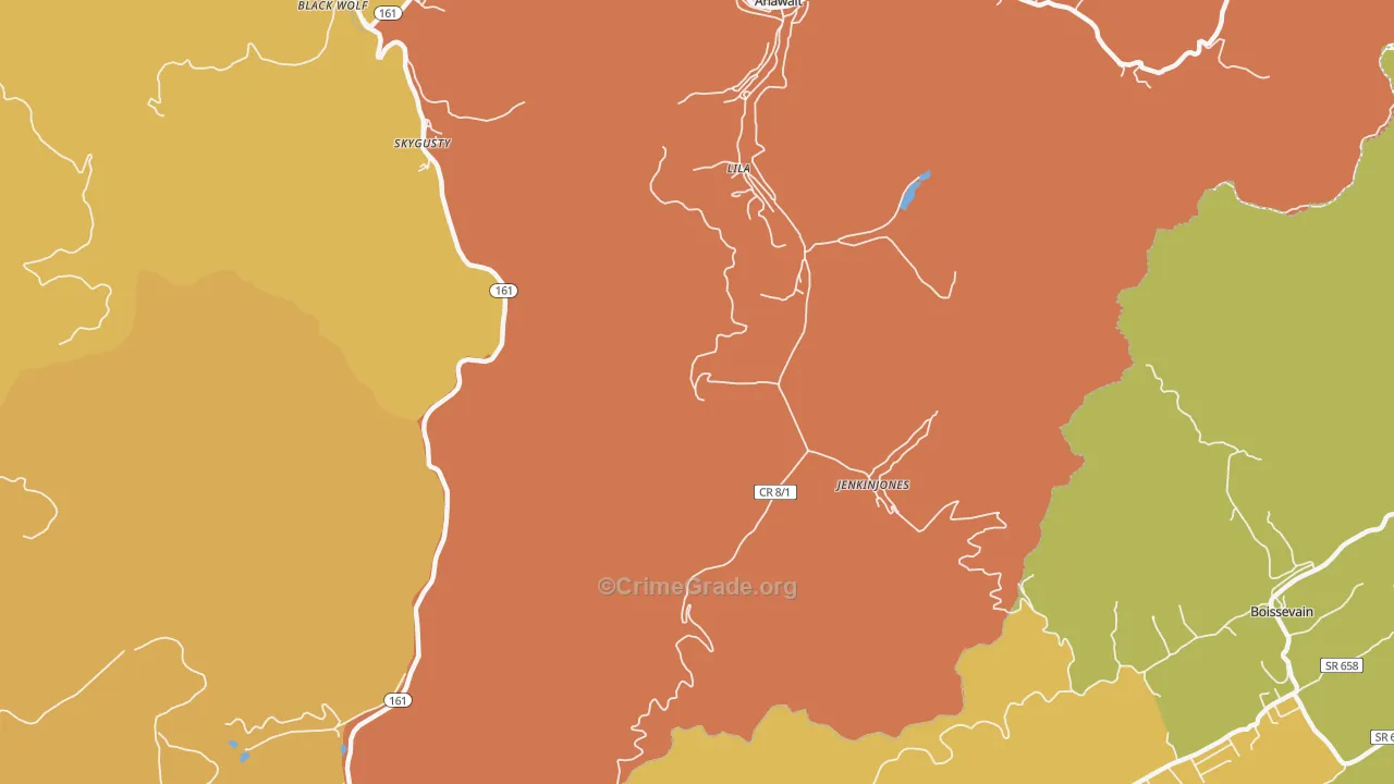 Jenkinjones, WV Map of Drug-Related Crime Rates