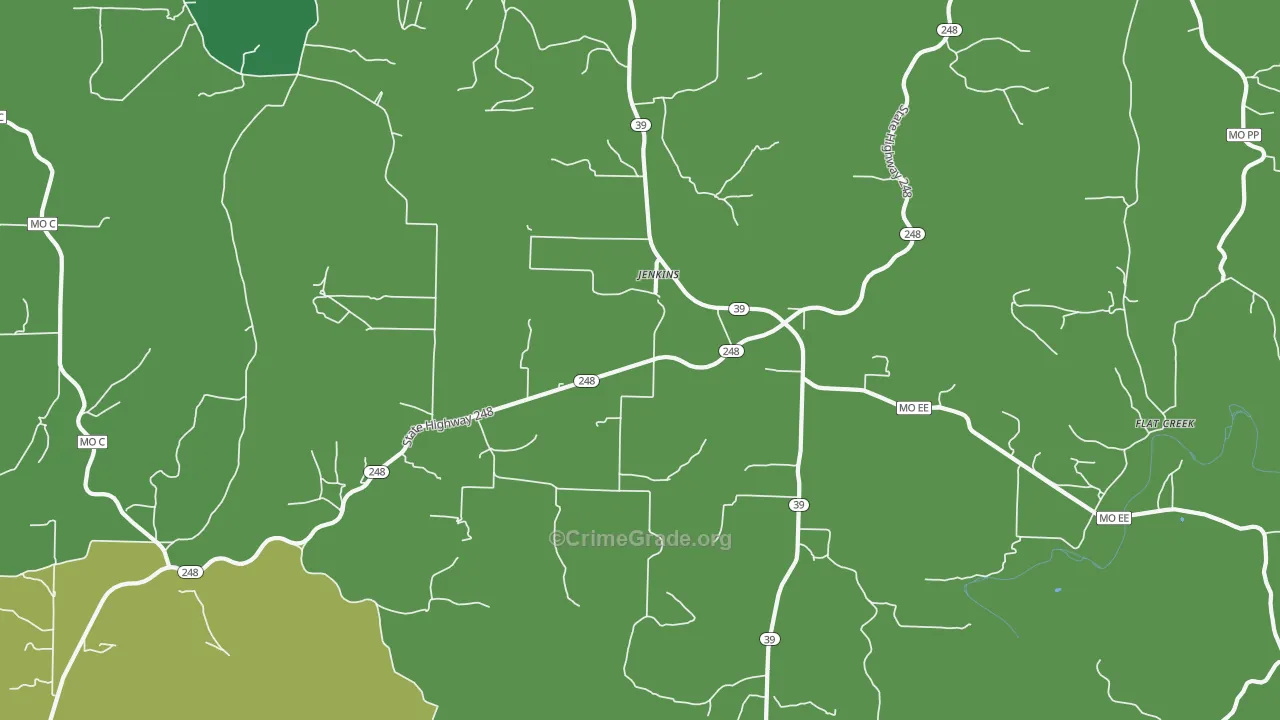 Jenkins, MO Map of Drug-Related Crime Rates