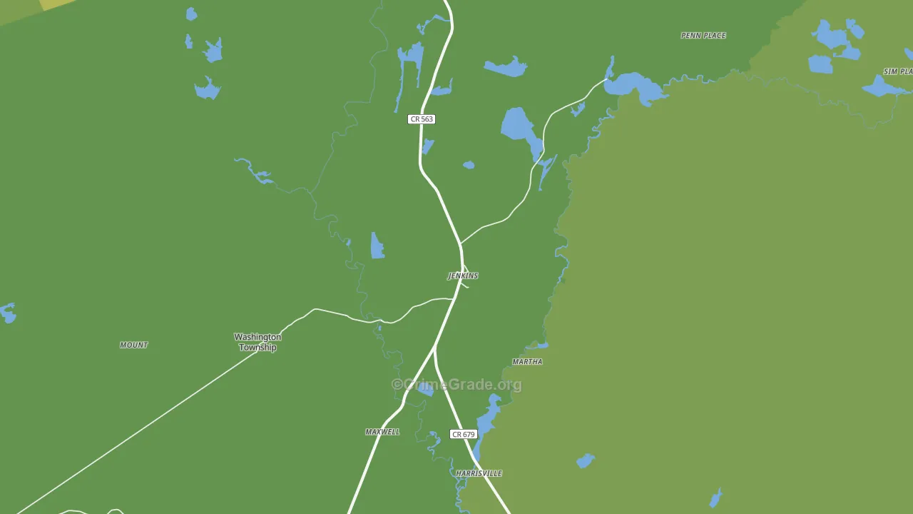 Jenkins, NJ Map of Drug-Related Crime Rates