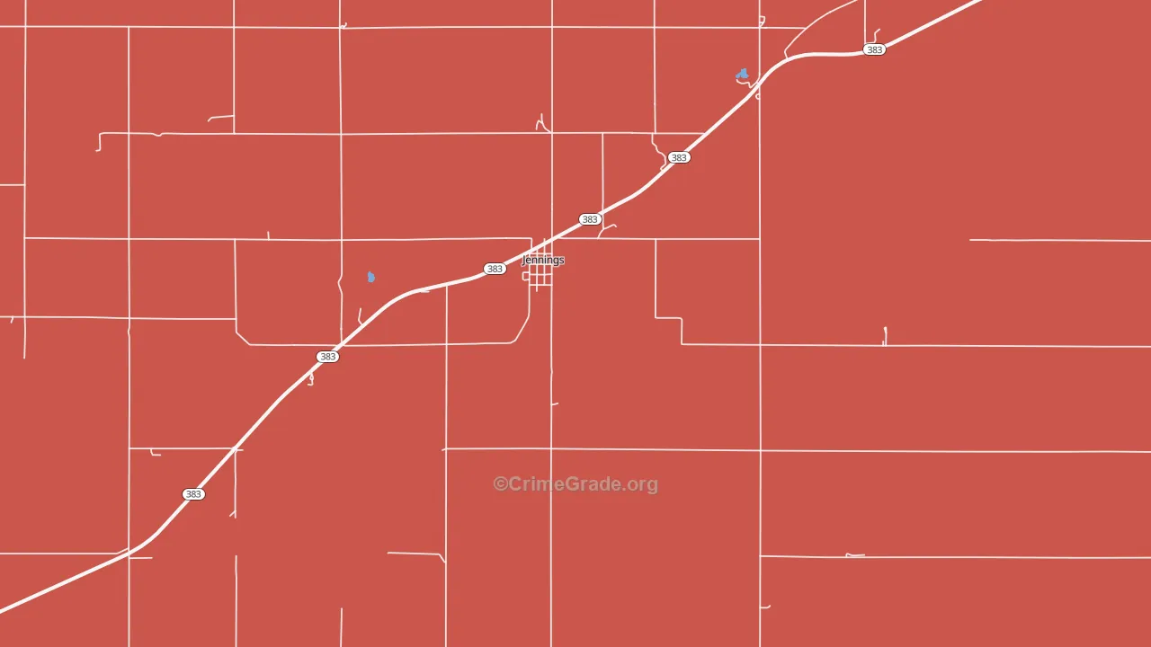 Jennings, KS Map of Drug-Related Crime Rates