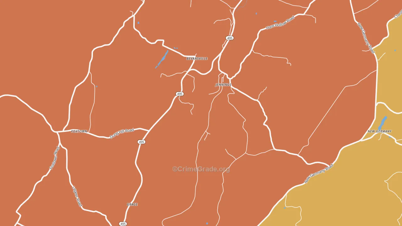 Jennings, MD Map of Drug-Related Crime Rates