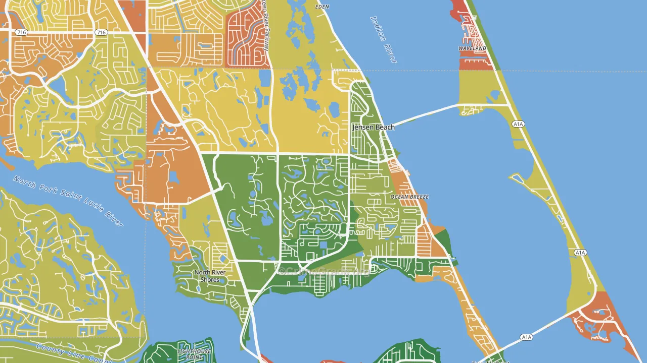 Jensen Beach, FL Map of Drug-Related Crime Rates