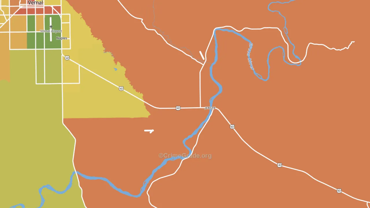 Jensen, UT Map of Drug-Related Crime Rates