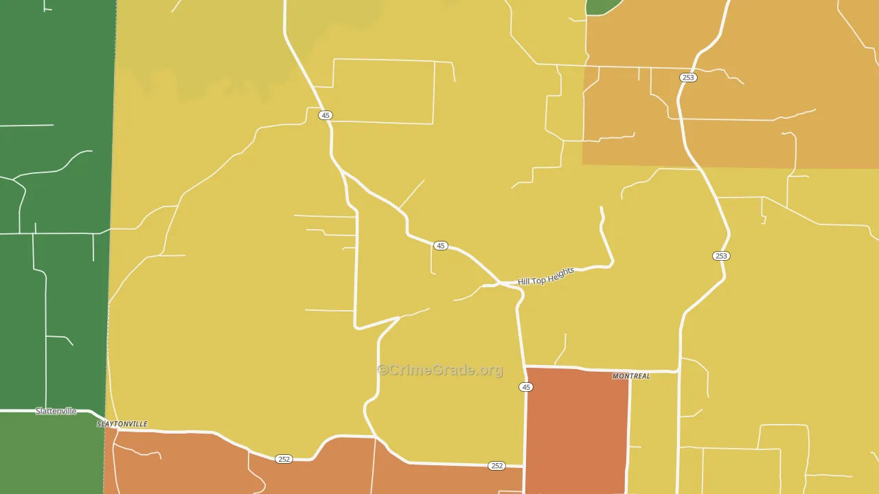 Jenson, AR Map of Drug-Related Crime Rates