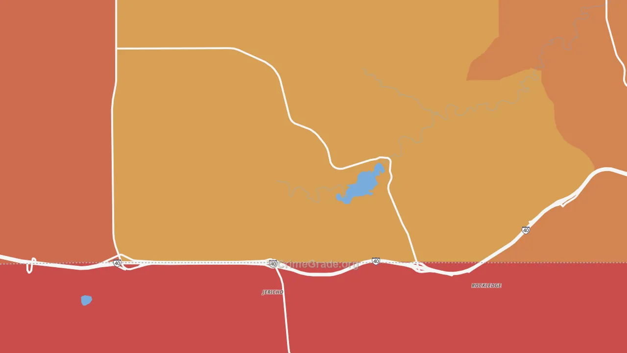 Jericho, TX Map of Drug-Related Crime Rates