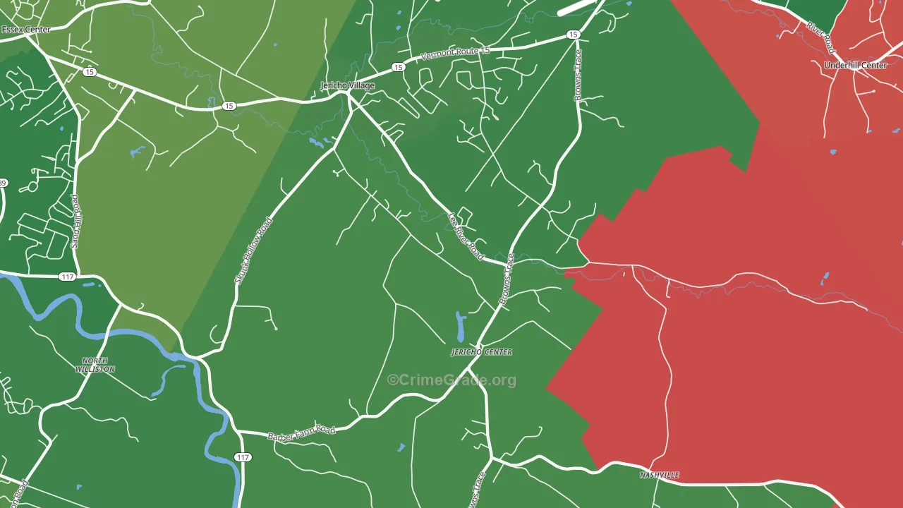 Jericho, VT Map of Drug-Related Crime Rates