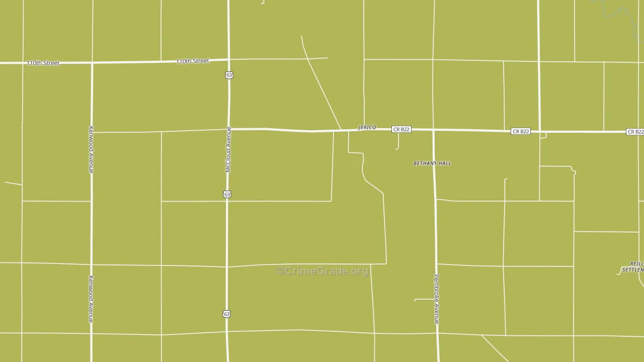 Jerico, IA Map of Drug-Related Crime Rates
