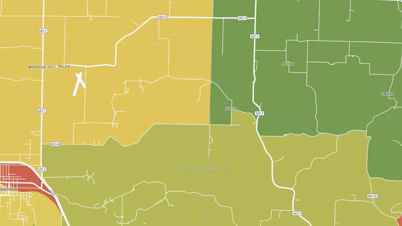 Jerico, MO Map of Drug-Related Crime Rates