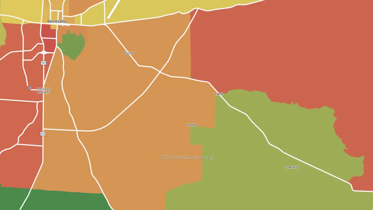 Jerome, AR Map of Drug-Related Crime Rates