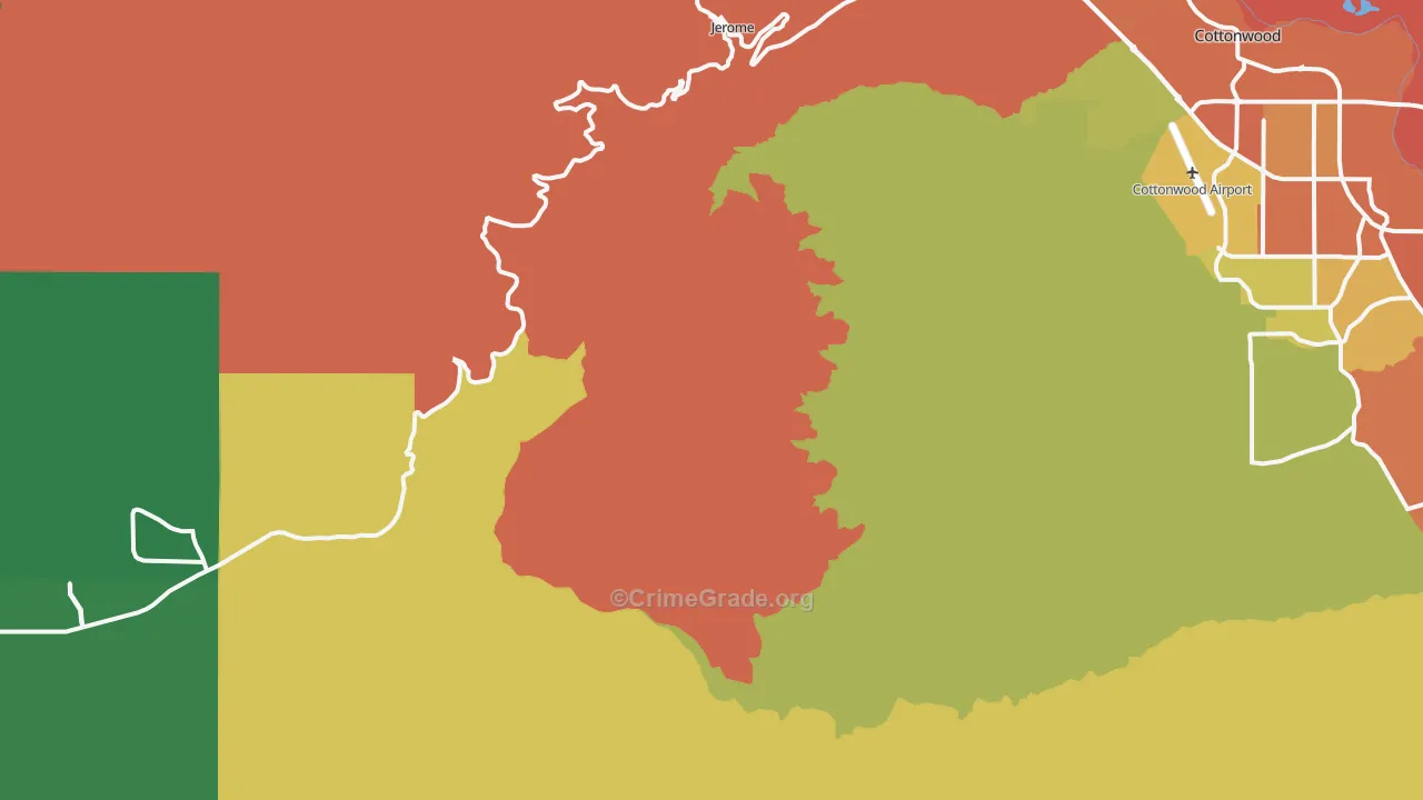 Jerome, AZ Map of Drug-Related Crime Rates