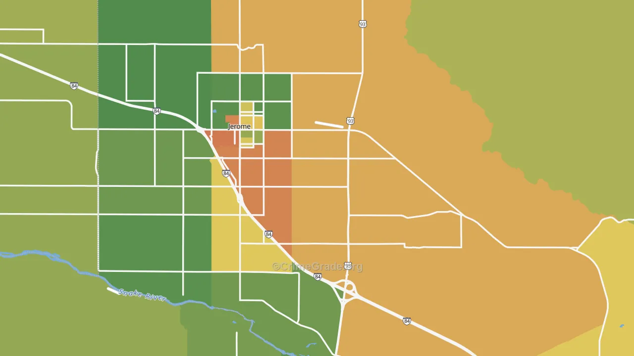 Jerome County, ID Map of Drug-Related Crime Rates