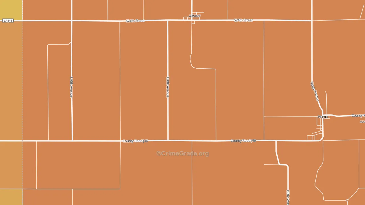 Jerome, IA Map of Drug-Related Crime Rates