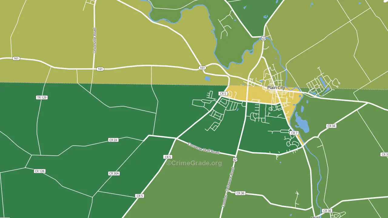 Jerome, OH Map of Drug-Related Crime Rates