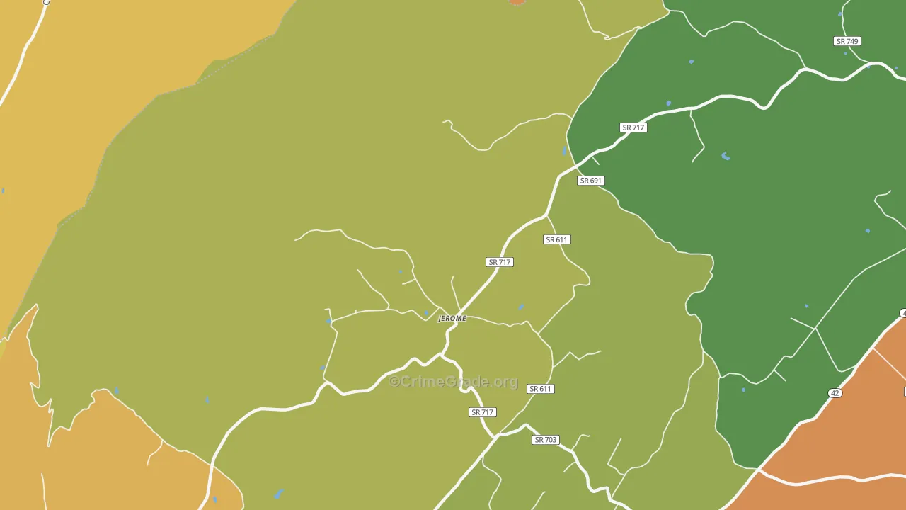 Jerome, VA Map of Drug-Related Crime Rates