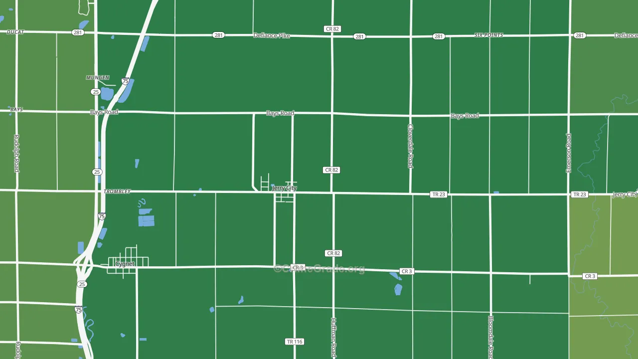 Jerry City, OH Map of Drug-Related Crime Rates